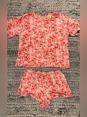 Shady Lady Pink Flamingo Pajama Short and T-shirt Set